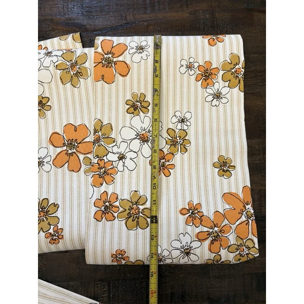 Vintage Floral Striped Wallpaper 1960s 1970s Not Full Roll- See Details